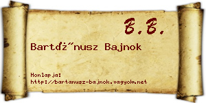 Bartánusz Bajnok névjegykártya